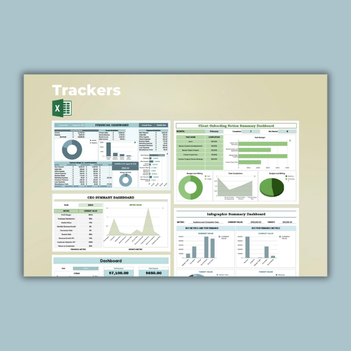 Starter Plan Access– Instant 140+ Excel Templates